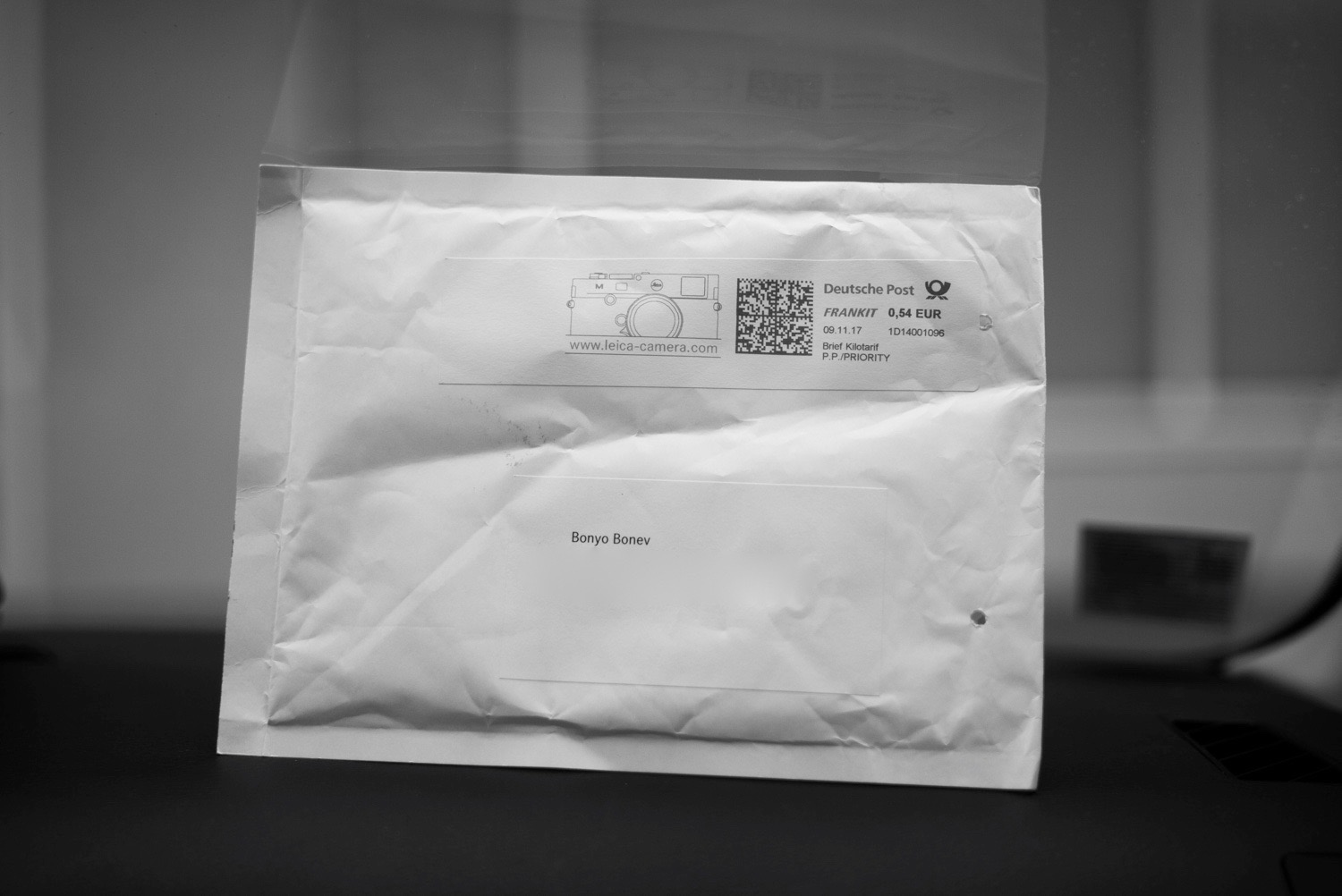 Post envelope from Leica