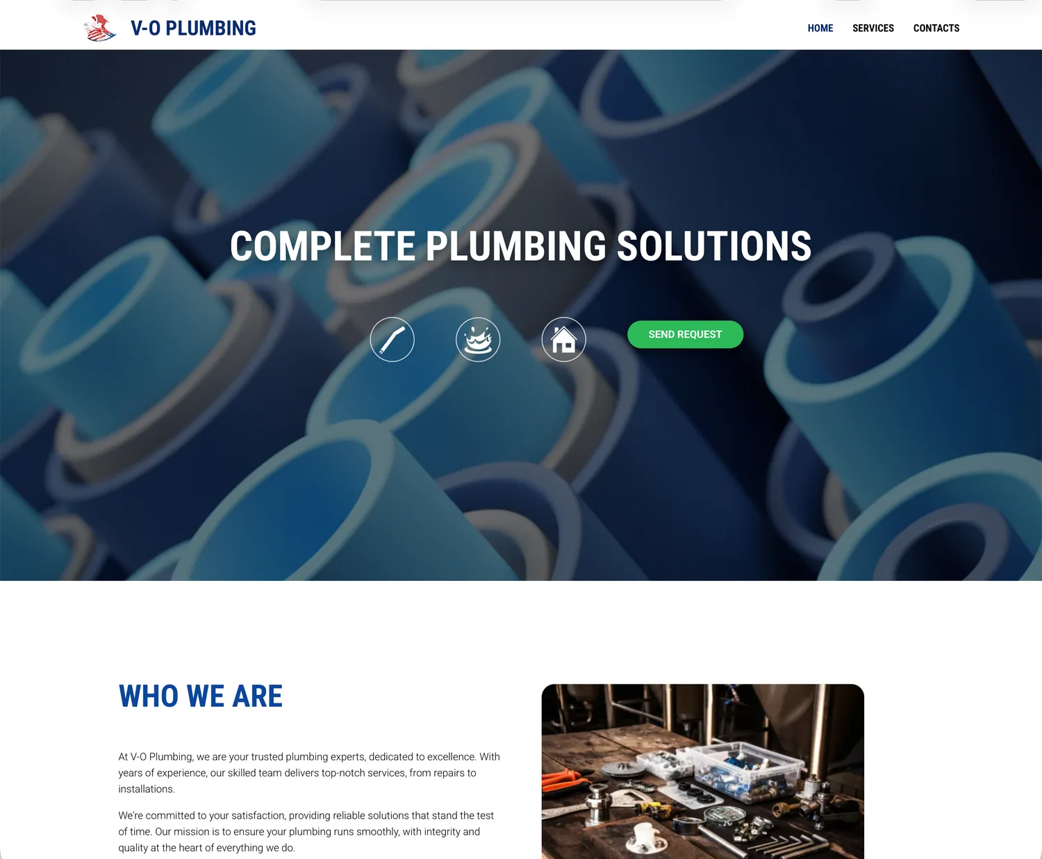 website for V-O Plumbing LLC