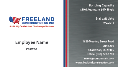business cards for Freeland Construction