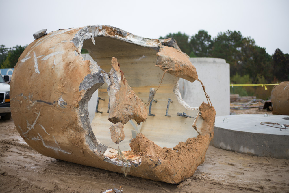 concrete broken pipe