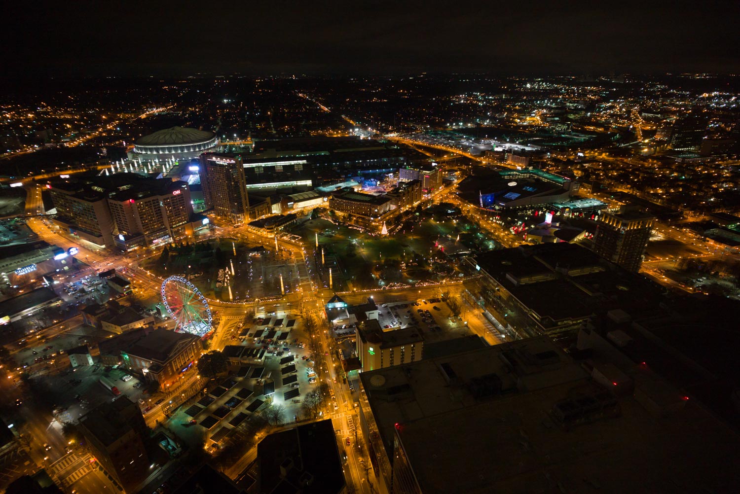 Atlanta city lights from above