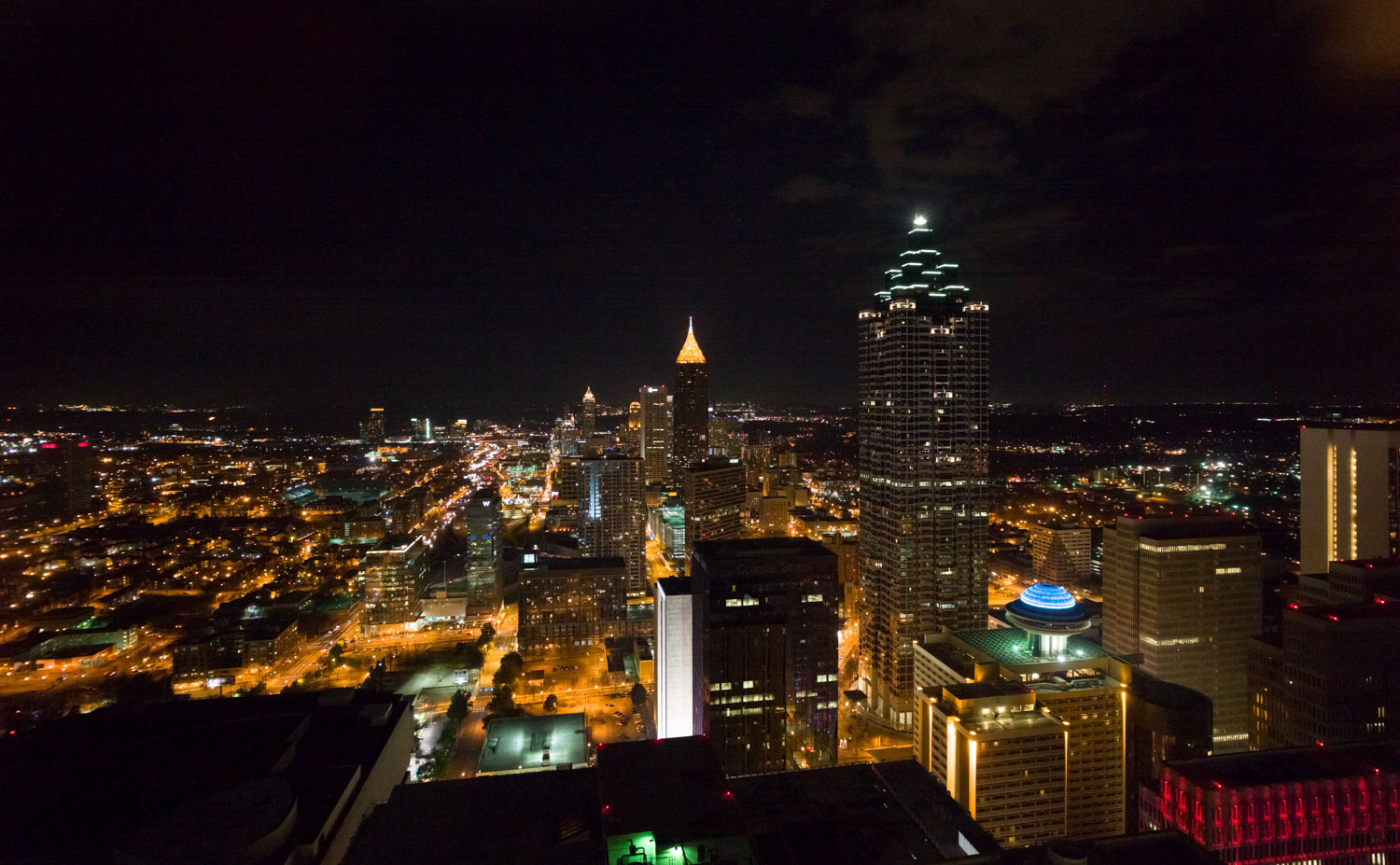 Atlanta city lights from above